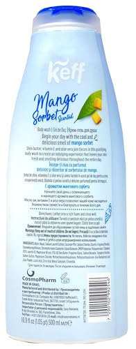 Keff Creamy Dessert Body Wash – Product of Israel, Moisturizing Body Wash with Shea Butter, Vitamin E, and Aloe Vera 16 Ounce (Pack of 2) (Jelly Bean & Mango Sorbet)