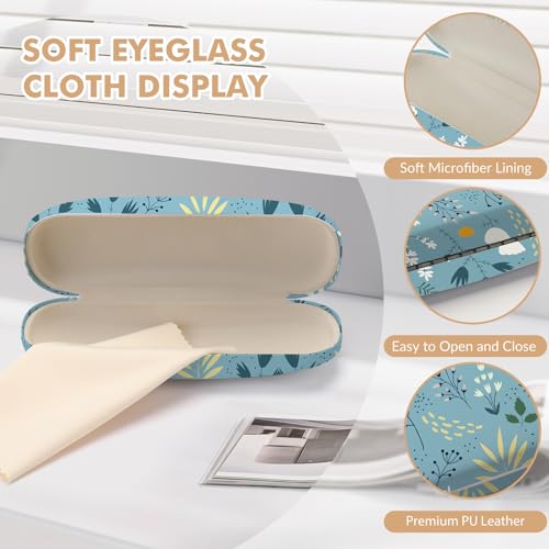 Image of Glasses Case Hard Shell,Portable Protective Eyeglasses Case, Eyeglass Holder Box with Cleaning Cloth,for Women Men