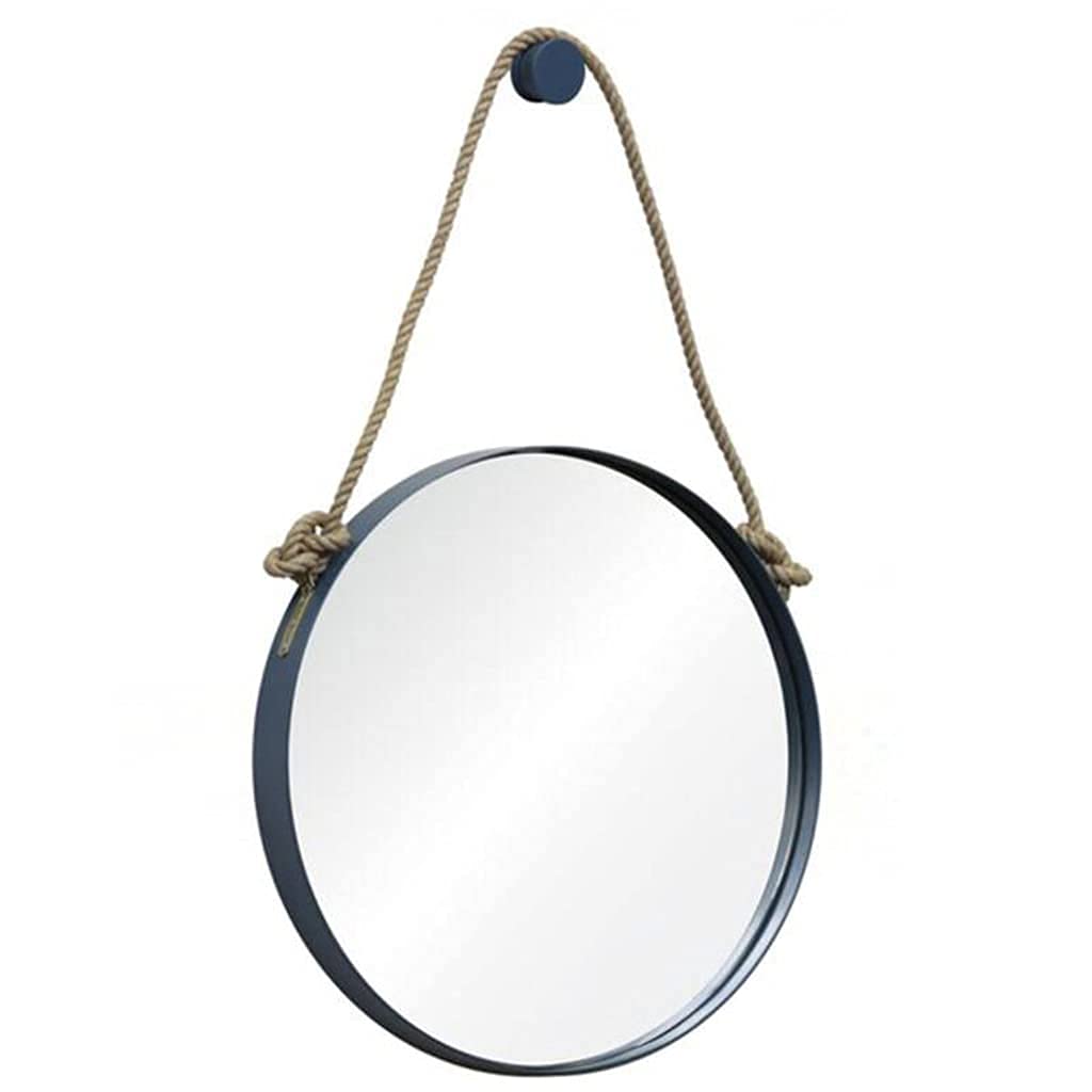 Miroir suspendu avec corde de chanvre pour créer un vestibule accueillant