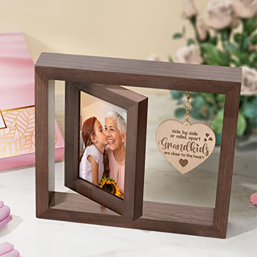Grandma Gifts Grandma Picture Frame Mothers Day Gifts For Grandma From Granddaughter Grandson Grandkid Nana Gifts Rotating Picture Frame For 4X6 Photo Grandma Nana Birthday Gifts Tabletop Desk Display #TOP6