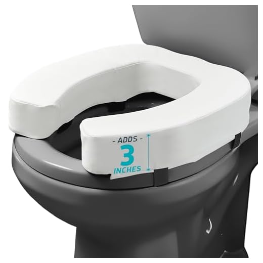 Lunderg Padded Toilet Seat Riser for Seniors - Adds 3 Inches. Universal Fit