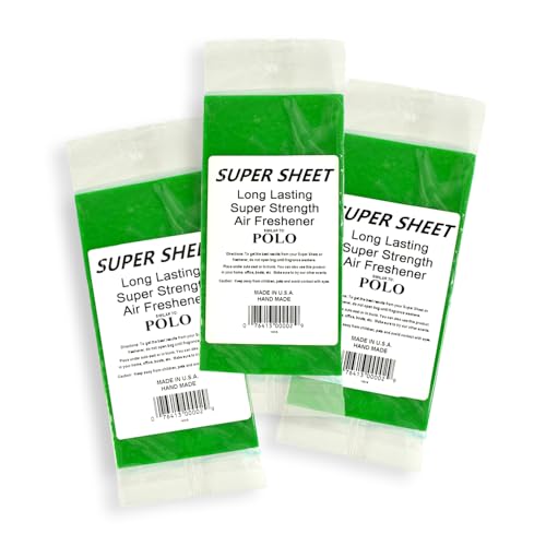 Image of Super Sheet Small (7.5 inchx3.75 inch) Under Seat Car Air Freshener, 3-PACK (Polo)