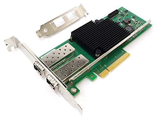 Hinyseno Dual Port 10Gbe Sfp+ Fiber Optic Pci-Express X 8 Nics Gigabit Ethernet Server Adapter 2 Port Network Interface Controller Card For Xl710Bm2 Chipset, Compare To Intel X710-Da2 #TOP1