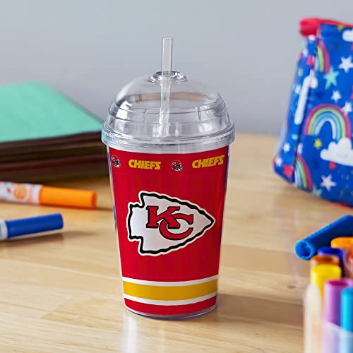 Image of Rico Industries NFL Football Rookie of The Year 12oz Acrylic Tumbler, Youth Tumbler with Swirly Straw