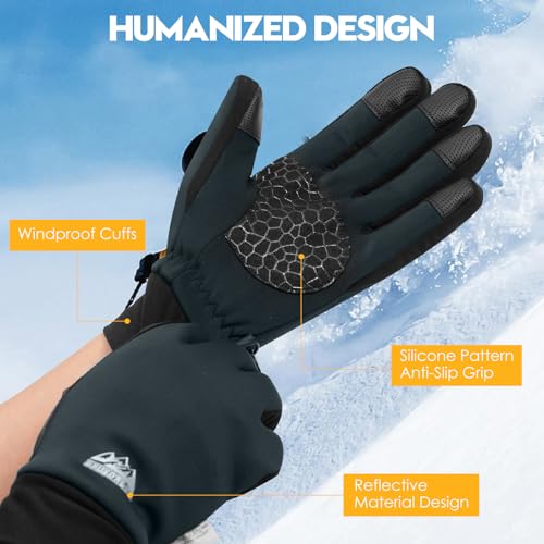 Image of Bruvoalon Winter Gloves for Women & Men, 3M Thermal Insulation, Lycra Fabric, Touchscreen, Anti-Slip