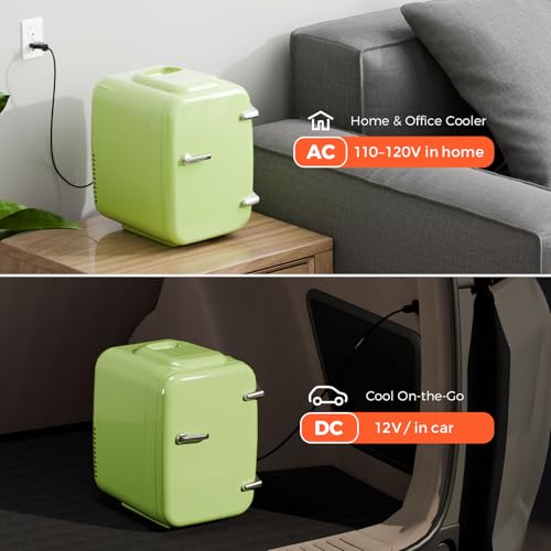 Mini Fridge for Bedroom - 4 Liter/6 Can Mini Makeup Fridge, 110V AC/ 12V DC Portable Thermoelectric Cooler&Warmer for Skincare, Drink, Cosmetic, Medicine, Small fridge for Bedroom, Office, Dorm, Car by OSTBA - Used condition - Image 8