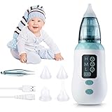 Nasensauger, Baby Nasensauger Elektrisch mit 3 Saugstufen, Ohrenschmalz-Entferner mit 4 wiederverwendbaren Rotz-Saugdüsen für Kleinkinder und Kleinkinder