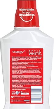 Colgate Optic White Mouthwash, Sparkling Fresh Mint 16 oz (Pack of 3)