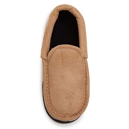 Skysole Boys’ Micro-Suede Slippers, Indoor And Outdoor Moccasin Loafers With Rubber Soles, Tan, Size 5 #TOP24