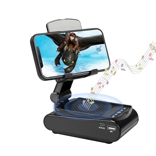 Fanlory Gifts for Men,Cell Phone Stand with Wireless Bluetooth Speaker HD Surround Sound for Home and Outdoors with Bluetooth Speaker for Desk Compatible with iPhone/ipad,All Smartphones