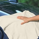 URAQT Pelle di Daino per Auto, Pelle di Daino Naturale per Auto, 60x40cm Pelles di Dainos per Autos Professionale, Panno per Pulizia, Assorbente Asciugatura, Lucidatura, Antigraffio