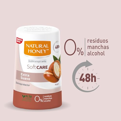 Natural Honey, Soft Care Antitranspirante con Argán, Desodorante Roll On Sin Alcohol, 48H de Protección Suave Contra los Malos Olores, Fórmula Anti Manchas, Fragancia con Extractos Naturales, 50 ml - imagen 4