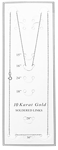 Collier robuste avec chaîne en corde en or blanc massif 10K 16 "0.9mm - 1