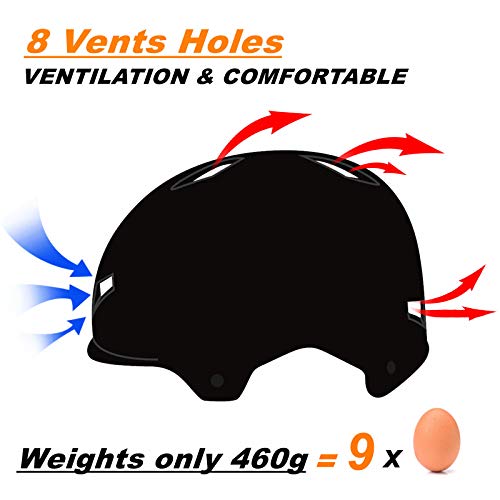 Skateboard Helmet Kids Helmet Multi-Sport Skateboarding Scooter Skate Roller Skating Bike Helmets For Adults Women Men, Blue/L #TOP4