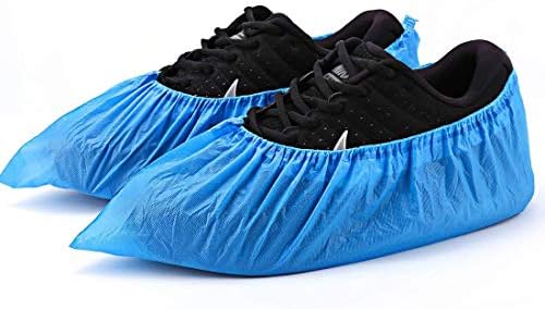 OGUNUOKI Shoe Covers Disposable Recyclable -100 Pack(50 pairs) 15.7'' Hygienic Shoe & Boot Covers Waterproof Non-slip Shoe Booties for Indoors (Large Size - Up to US Men's 11 & US Women's 13)