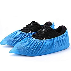 Shoe Covers Disposable Non Slip -100 Pack(50 pairs) 15.7” Hygienic Foot Booties Covers Disposable Recyclable Waterproof Shoe Booties for Indoors, Fits Large Size Up to US Men’s 11 & US Women’s 13