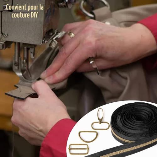Sonekin 9m Fermeture Eclair au Metre, Accessoires Inclus (Bronze) – vue 7