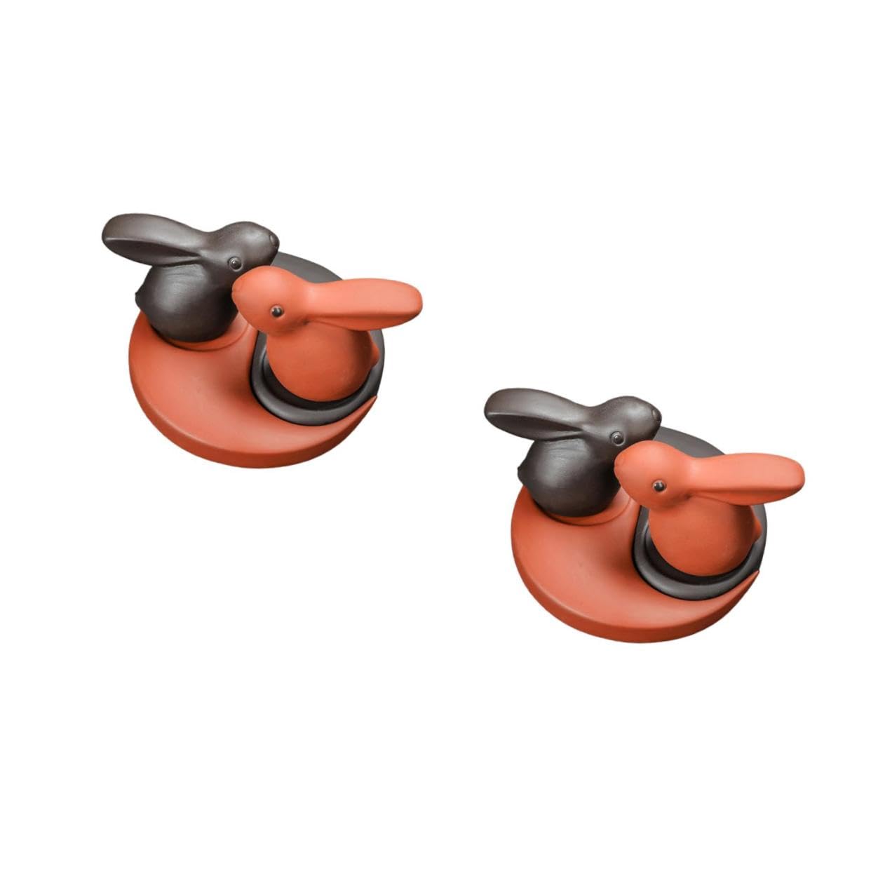 Alipis 2 Sätze Häschenverzierung Kinderspielzeug Mini-Hasen Frösche Abziehbilder Ente Fuchs Teehaustier Tee-Zeremonie Set Kaninchen-Tee-Haustier- Einzigartiges Desktop- Ton