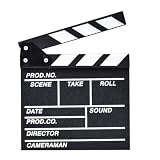 Artibetter Accessoire Marquage de Scène de Clapboard Réutilisable en Bois Foncé pour Réalisateur de Film pour Productions Photo et Vidéo