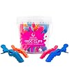 Colortrak Croc Hair Sectioning Clips Bucket (12 Pack), 8 Standard Size, 4 Jumbo Size, Section Large Amounts of Hair while Coloring, Cutting, and Styling, No Slip Rubber Grip, Assorted Colors