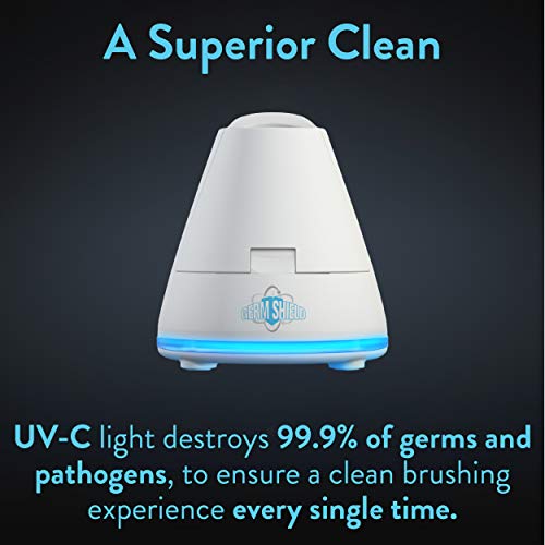 tao clean germ shield uv toothbrush sanitizer  universal cleaning station that accommodates all manual and electric toothbrushes travel friendly kills 999 of germs