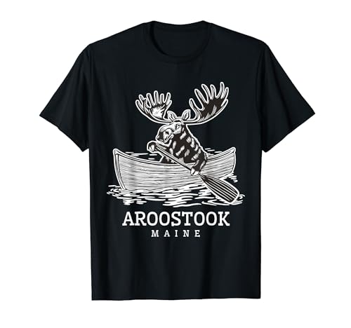 Aroostook Maine Paddling Moose Shirt