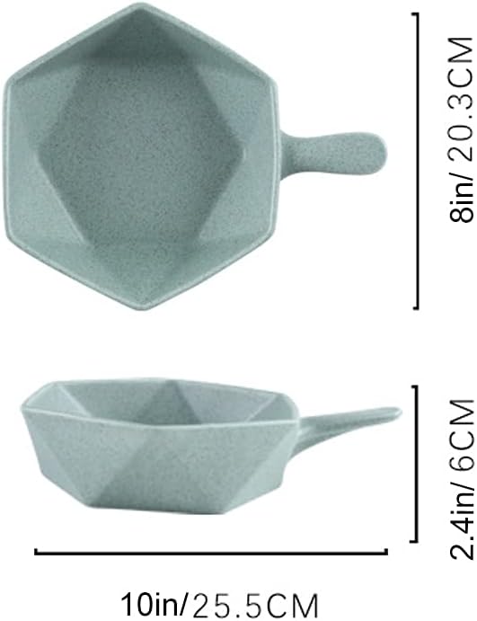 Ceramic bakeware,Baking Tray with Handle，Porcelain Baking Dish Pie Pan Lasagna Pans Roasting Cooking Dishes for Oven Rhombic, Set of 2,A (Color : B) (Color : B) (Color : OneColor)