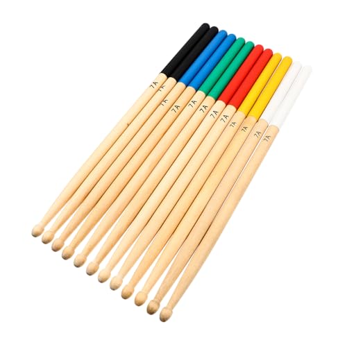 Vaguelly - Baquetas de madera de arce, tamaño 7A, 6 pares, para batería, práctica diaria, conciertos y bandas juveniles miniatura 1