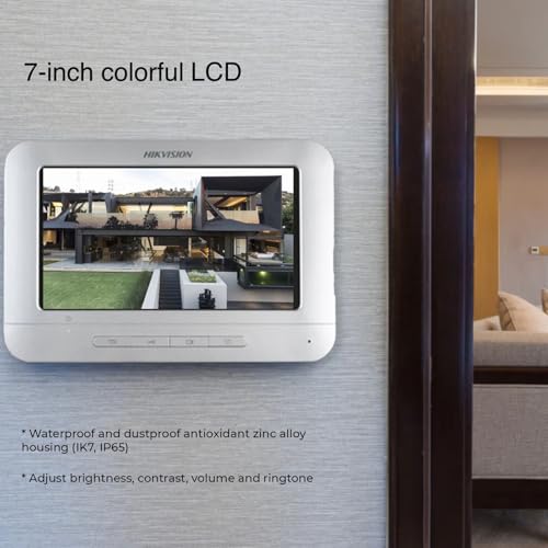 Image of HIKVISION DS-KIS205T Wired Video Door Phone Kit | 7-Inch Indoor Monitor | HD Outdoor Doorbell Camera | Built-in Mic & Speaker | Noise Reduction | Night Vision | One-Touch Unlock Function