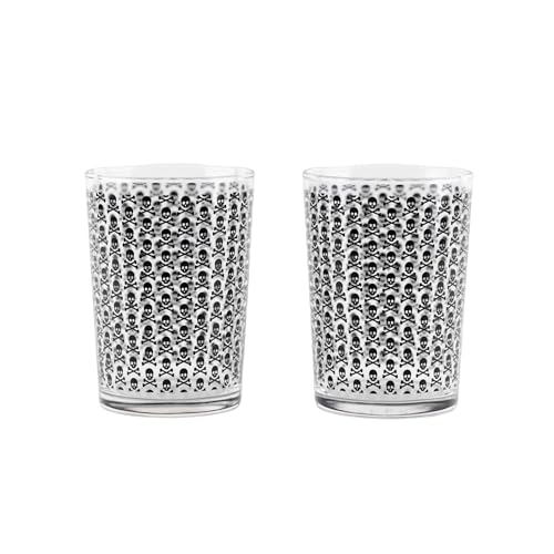 Scalpers Home Vasos De Cristal Transparente Juego De 2 Vasos De Sidra Capacidad De 520 Ml Diseño Con La Calavera De Scalpers Fabricados En Cristal