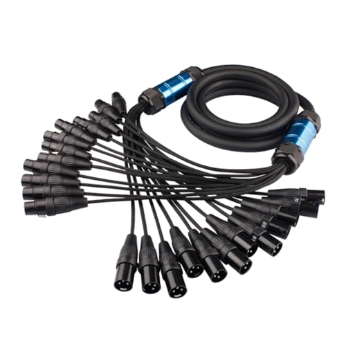Bnnlqpsttg - Cable de serpiente (4 canales, 12 multimedia, profesional, alargador de audio XLR de 3 pines macho a para escena, 10 metros