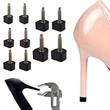10 pares de substituição da ponta do calcanhar, tampas de núcleo de metal em vários tamanhos, base antiderrapante.