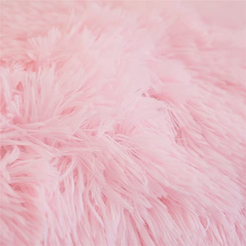 Haihua Luxury Plush Shaggy Duvet Cover Bedding 5Pieces (1 Faux Fur Duvet Cover +2 Faux Fur Pillow Cases +2Tassel Pillowcase) #TOP2