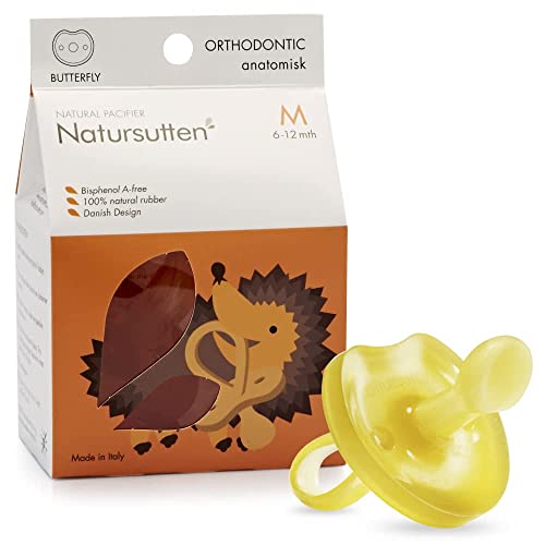 Natursutten Mariposa - Chupete ecológico de goma natural con tetina ortodóntica, de 6 a 12 meses Natursutten Mariposa - Chupete ecológico de goma natural con tetina ortodóntica, de 6 a 12 meses