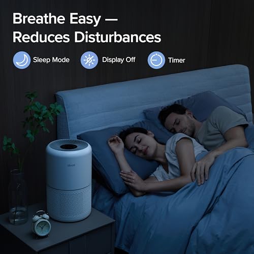 Levoit Air Purifiers for Home Bedroom with HEPA & Carbon Air Filters CADR 187 m³/h, removes Pollen Allergies Dust Smoke, Air Cleaner with Timer, Quiet 24dB Sleep Mode for Room Up to 80m² - Image 5