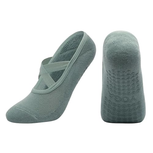 Calcetines Pilates 4 pares de calcetines de yoga for mujer, transpirables, con base de toalla y silicona antideslizante, ideales for pilates, ballet, danza, fitness, entrenamiento, calcetines de algod