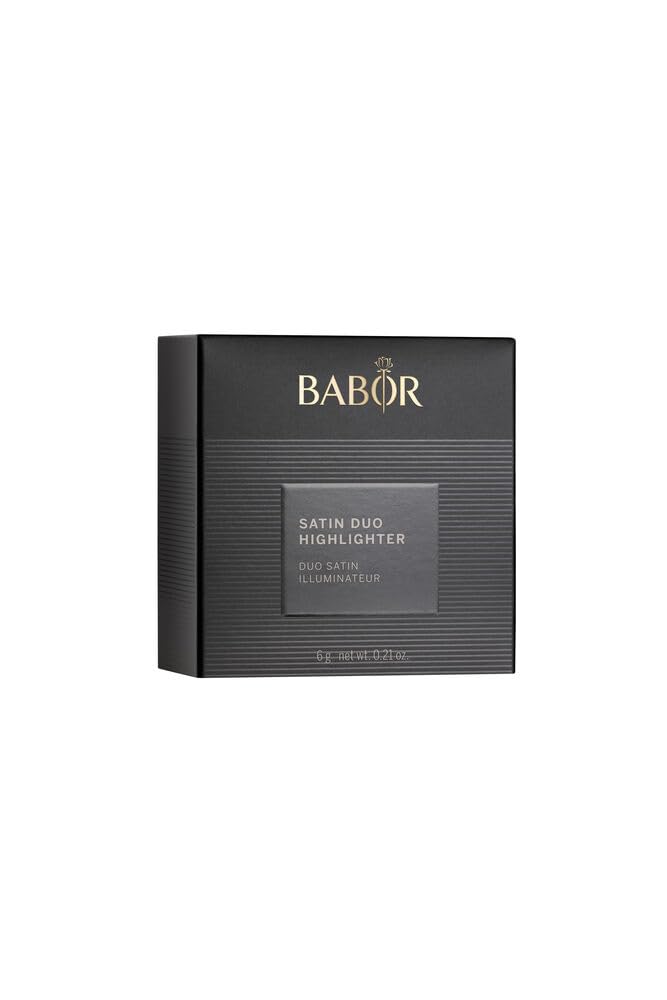 BABOR MAKE UP Satin Duo Highlighter, zweifarbiger Highlighter Puder, in gebackener Textur, für schöne Akzente im Gesicht, 6 g
