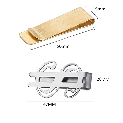 Leadigol 6PCS Stainless Steel Money Clip,Creative Dollar Sign Money Holder Clip Metal Money Clip Portable Clamp Holder2