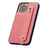 HANATORA for iPhone 11Pro ケース 本革 耐衝撃 背面ベルト ストラップリング スマホケース スマホ スタンド機能 コードホルダー ガラスフィルム 付き オイルドレザー ギフト レッド GH-11Pro-Red-m