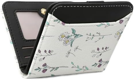 GAEKEAO Geldbeutel Damen Klein, Mini Portemonnaie Damen mit RFID-Schutz aus Leder, Stylisches Design mit Druck, Kleine Geldbörse mit Reißverschlusstasche, Slim Wallet