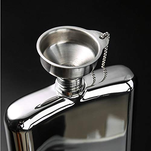 Image of Hip Flask with Funnel, All 18 /8 304 Food Grade Stainless Steel Curved Pocket Flask for Liquor | 6 OZ Capacity | Gift Boxed (Bear)