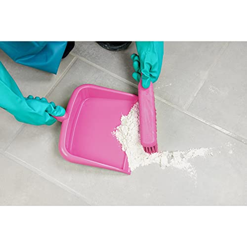 Image of SPARTA Handheld Dustpan with Handle, Cleaning Essentials for Home and Commercial Use, 10 inch, Bright Pink