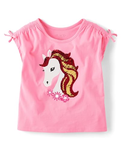 Image of The Children's Place Girls' Short Sleeve Flip Sequin Tops