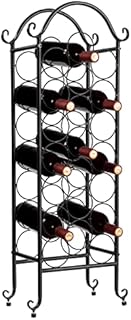 BEJOY 21 Bottles Metal Wine Rack Free Standing Floor, Wine Bottle Storage Display Rack, wine racks Suitable for Small Spaces, Black