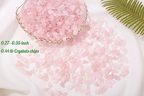 Image of Rose Quartz Healing Crystal Chips Bulk Gemstones Sets Tumbled Crushed Stones Crushed Crystals Natural Rocks for Fountain Rocks Decoration Reiki Energy Balancing Meditation Aquarium Gravel 0.44lb