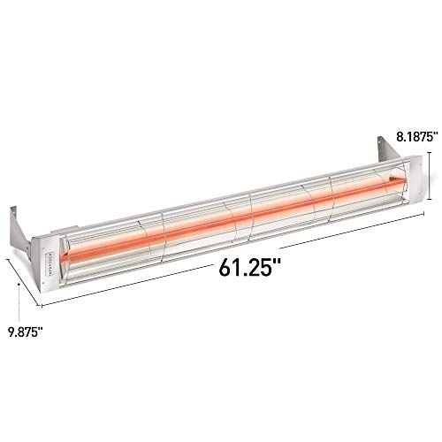 Infratech W-4024 Ss Stainless Steel 61.25” Single Element Fixture 4000 Watt, 240 Volt, Stainless Steel #TOP2