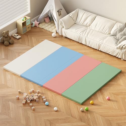 LZTET Tapete De Atividades Bebé,Alfombra Juegos para Bebé,Tapete Muy Acolchado,Reversible Y Plegable,Tapete Actividades,Olchoneta NiñOs En El Suelo,para PequeñOs BebéS(140 * 200 * 5cm,Blue)
