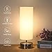 Boncoo USB Bedside Touch Control Table Lamp 3 Way Dimmable Desk Lamp with 2 USB Charging Ports, Modern Nightstand Lamp Ambient Light Round Shade for Bedroom Office 6W 2700K LED Light Bulb Included