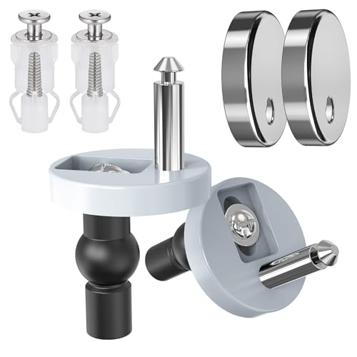 Toilet Seat Hinge Bolts Kit Quick Release Top Hinge Fixings Expanding Rubber Toilet Seat Replacement...