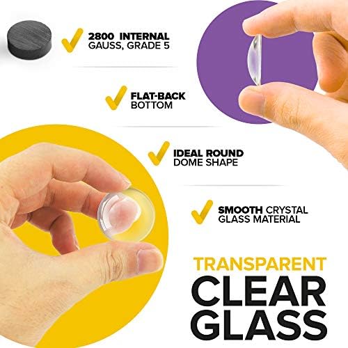 Image of Strong Round DIY Decorative Magnets (0.7x0.2 /18x5mm, 48 pcs) - Ceramic Circle Magnets for Refrigerator, Whiteboard, Office, Classroom, Science, Industrial, Fridge & Photo Organization Projects